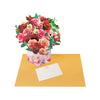 Blushing Blooms Rose Bouquet 3D Pop Up Vase Greeting Card