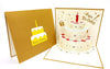 Golden Fruit Cake Design 3D Pop Up Birthday Card