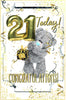 Bear With Balloons 3D Photo Finish Keepsake 21st Birthday Card