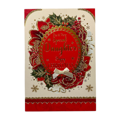 For a Very Special Daughter Flower Frame Design Christmas Card
