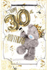 Bear With Balloons 3D Photo Finish Keepsake 30th Birthday Card
