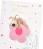 Boofle Laying on a Big Flower Mum Birthday Card