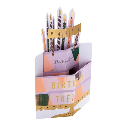  3D Pop Up Tiered Cake & Candles Design Birthday Card