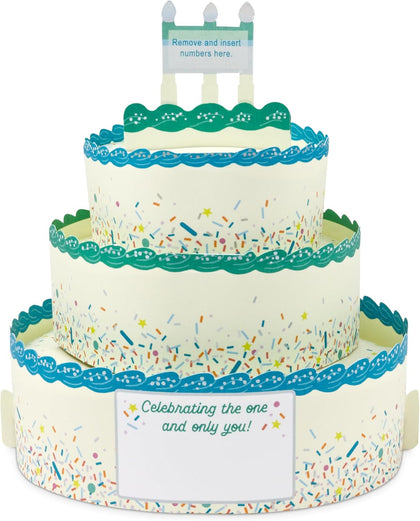 Paper Wonder Pick a Number Customizable Pop Up Birthday Cake Card