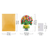 Colorful Tulip Bouquet with Ribbon Bow Design 3D Pop Up Card