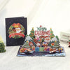 Festive Fun Snowmen & Santa Scene 3D Pop Up Christmas Card