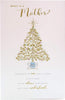 For Mother Traditional Nice Words Gold Xmax Tree Design Christmas Card