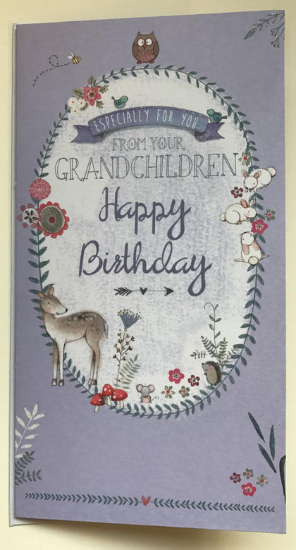 From Your Grandchildren Traditional Happy Birthday Slim Card 