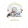 Bear Sat With Little Snowman Christmas Card