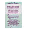 In Loving Memory Missing You Dearly Keepsake Wallet Card