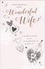 To My Wonderful Wife Classic Hearts Design Birthday Card