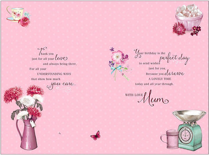 Happy Birthday With Love Mum Birthday Card With Nice Verse