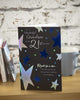 Grandson Blue And Silver Star Design 21st Birthday Card