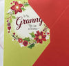 For Granny Wonderful Glitter Flowers Christmas Card