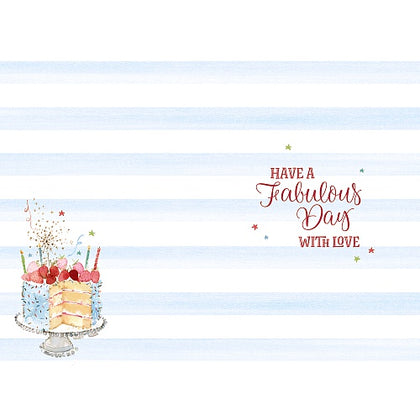 Big Cake With Candles Design Birthday Card