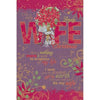 For Wife Tatty Teddy Holding Flower Bouquet Design Christmas Card