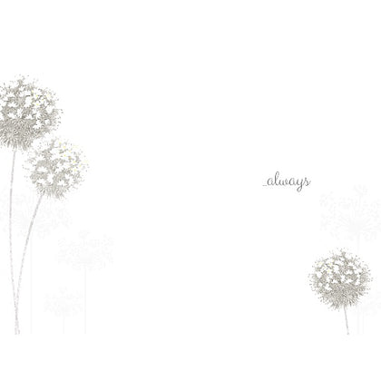 Here For You White Flowers Sympathy Card 