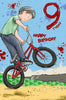 9th Today Bicycle Boy Design Birthday Card