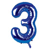 Giant Foil Dark Blue 3 Number Balloon