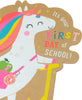 First Day Of School Card For Girl Unicorn