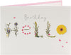 Hello and Wishes Photographic Floral Design Birthday Card