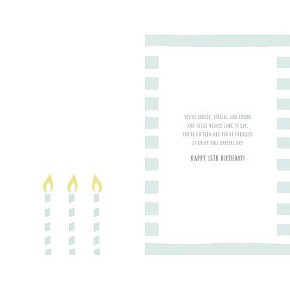 Age 15 Birthday Card Glitter Design