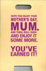 Warning Sign Quiet Mums Day Off Humourous Mothers Day Card