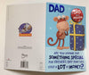 Funny Monkey With Present Father's Day Card With Badge Dad In a Million