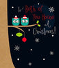 Both of You Hooo Owl Couple Merry Christmas Greeting Card