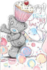 Party Time Cute Me to You Bear with Cupcake on Head Design Greeting Card