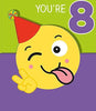Age 8 Birthday Fun Card Emoji Emoticon