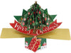 Pop Up Christmas Card with a Christmas Tree and Merry Christmas Lettering