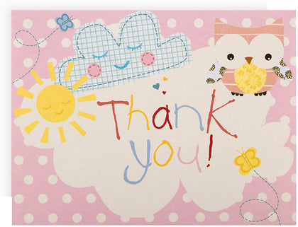 New Baby Pink Thank You Cards from Hallmark Pack of 8 