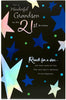 Grandson Blue And Silver Star Design 21st Birthday Card