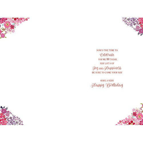 Age 80 Birthday Card - (WD-423345) - Woan With Flowers - Fro The - View #4