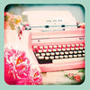LOVE YOU MUM Pink Typewriter Mothers Day Glitter Card