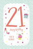 21st Happy Birthday Card Time To Celebrate For Her