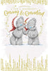 Wonderful Granny And Grandad Bear Holding Hands Design Christmas Card