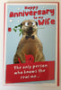 Wife Anniversary Fold Out Greetings Card Meerkat