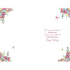 Happy Birthday Card Floral Text Just 4 U