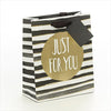 Medium Gift Bag Just for You black and Gold  With Tag