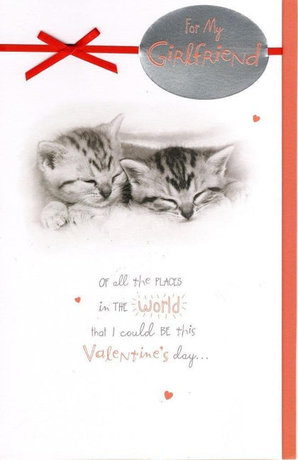 Girlfriend Cute Kitten Valentine's Day Greeting Talk To The Paw Card
