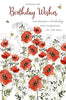 Birthday Wishes Red Flowers Card