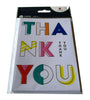 Pack of 20 Silver Foil Finished Thank You Cards