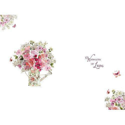 Happy Birthday Pink Butterflies Traditional Greetings Card 