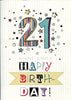 21st Today Stars Design Birthday Card