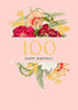 100th Happy Birthday Beautiful Flowers Age 100