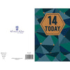 14th Birthday Girl Boy Gold Flitter Design Good Quality Card