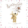 Handmade Birthday Card Boofle holding Star