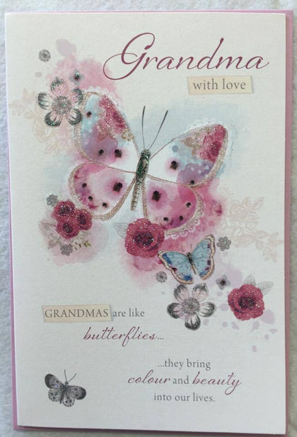Butterfly Design Grandma Birthday Greeting Card